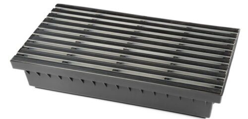 Schuhabstreifer Fußabtreter Fußmatte Gummistreifen in Alu 58x37x10cm