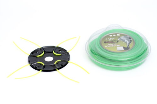 Metall Fadenkopf Mähkopf Motorsense Freischneider + 50m Mähfaden 2,8mm 4-Kant