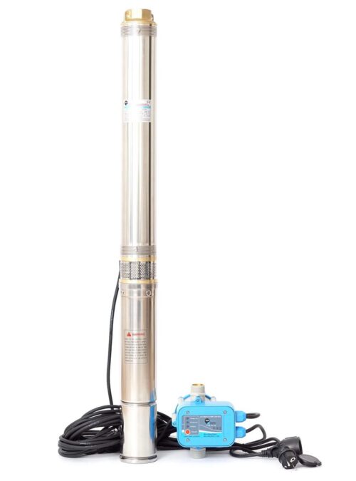 Robuste Tiefbrunnenpumpe 90QJD311 3,5" Sandverträglich 750W 6bar Steuerung PC-10