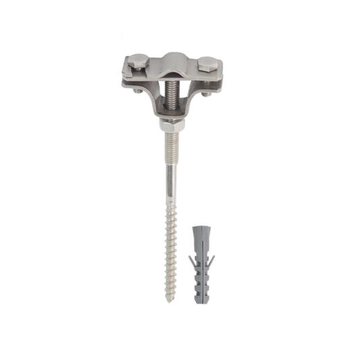 Wand Leitungshalter L100 aus Edelstahl für 8-10 mm Runddraht Blitzschutz Erdung
