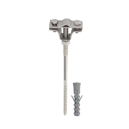 Wand Leitungshalter L120 aus Edelstahl für 8-10 mm Runddraht Blitzschutz Erdung