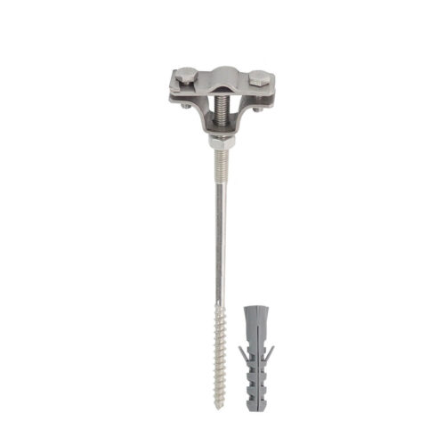 Wand Leitungshalter L160 aus Edelstahl für 8-10 mm Runddraht Blitzschutz Erdung