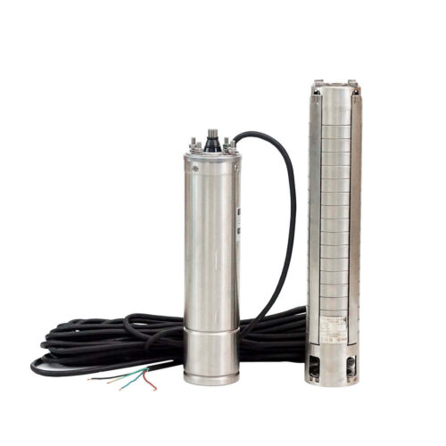 Hochwertige Edelstahl Tiefbrunnenpumpe Brunnenpumpe 4" 400V 6,6-16,5bar; 83-383L/min