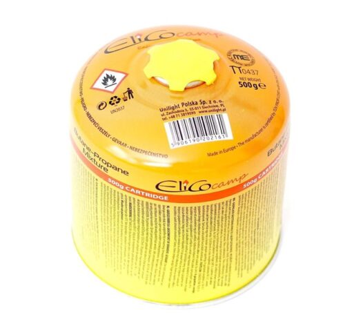 1x 500g ELICO Schraubkartusche Gaskartusche Camping Gaskocher Propan Butan Gas