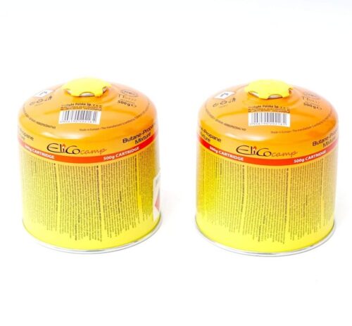 2x 500g ELICO Schraubkartusche Gaskartusche Camping Gaskocher Propan Butan Gas