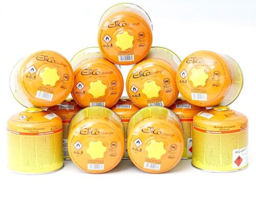 12x 500g ELICO Schraubkartusche Gaskartusche Camping Gaskocher Propan Butan Gas