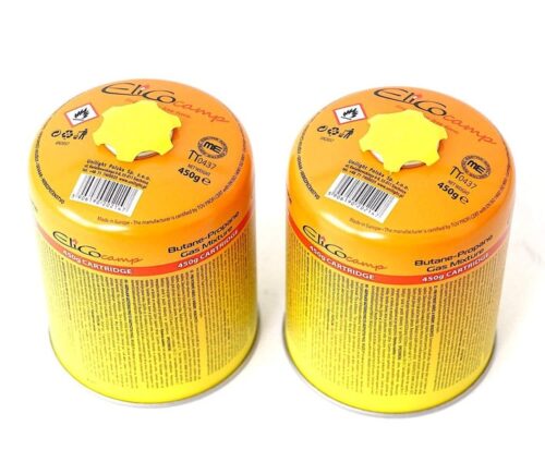 2x 450g ELICO Schraubkartusche Gaskartusche Camping Gaskocher Propan Butan Gas