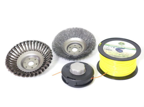 Unkrautbürste Set 25,4x200 Fadenkopf M10 Mähfaden 3mm Motorsense Freischneider