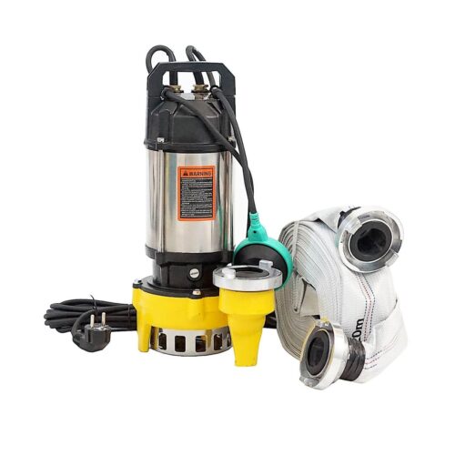 750W Tauchpumpe Abwasserpumpe Schmutzwasserpumpe WQF750 27000L/h + 20m C-Schlauch