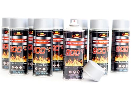 Ofenlack Ofenfarbe Thermolack Auspufflack hitzebeständig bis 800°C silber 400ml