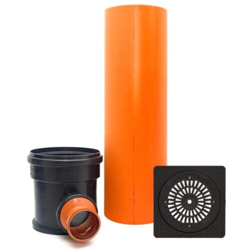 KG Kontrollschacht Revisionsschacht DN315 / 2x DN125 Regendeckel quadratisch SET