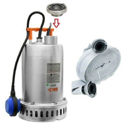 !! Profi !! Schmutzwasserpumpe Tauchpumpe Edelstahl 16500L/h + 20m C-Schlauch