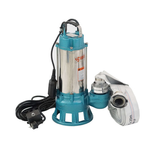 2200W Fäkalienpumpe Schmutzwasserpumpe Tauchpumpe mit Schneidwerk 30000 L/h + 20m C-Schlauch