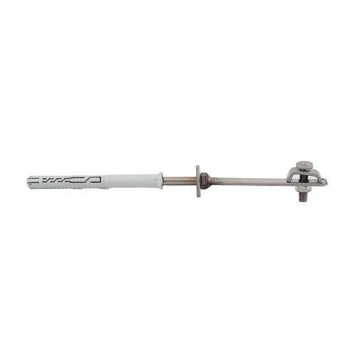 Wand Leitungshalter lang aus Edelstahl für 8 mm Runddraht für Blitzschutz Erdung
