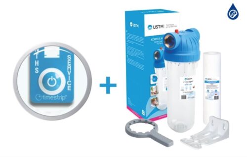USTM 10" Wasserfilter Vorfilter Schmutzfilter Pumpen Hauswasserwerke 1" Zoll + PS + Timestrip